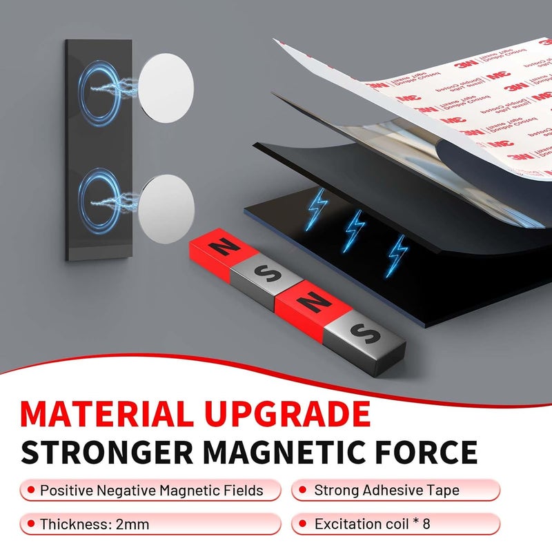 PHIXBEAR Heavy Duty Magnetic Sheet with Adhesive Backing,High Magnetic Strength with 2mm Ultra-Thick Flexible Material, Easy to Cut for DIY, Crafts,Fridge, Storage,Mirror Decoration(8.28" x 11.7") - Image 2